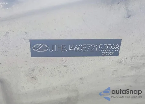 2007 Lexus Es 350 z USA, uszkodzony, nr VIN JTHBJ46G572153598